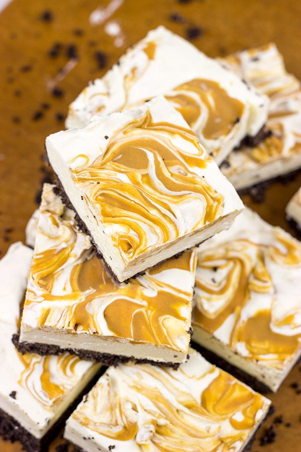 These No Bake Peanut Butter Cheesecake Bars are perfect for summer picnics or backyard gatherings!