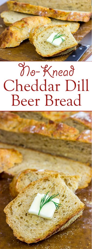 Craving some tasty homemade bread? Then this No Knead Cheddar Dill Beer Bread will solve that problem!