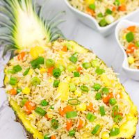 This Pineapple Fried Rice features just a touch of sweetness from the fresh pineapple...and it's seriously tasty!