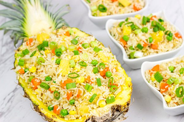 This Pineapple Fried Rice features just a touch of sweetness from the fresh pineapple...and it's seriously tasty!