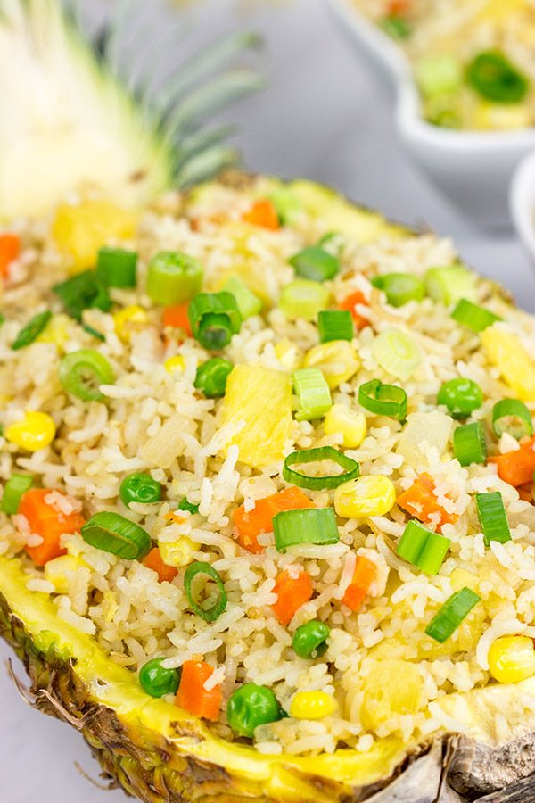 This Pineapple Fried Rice features just a touch of sweetness from the fresh pineapple...and it's seriously tasty!