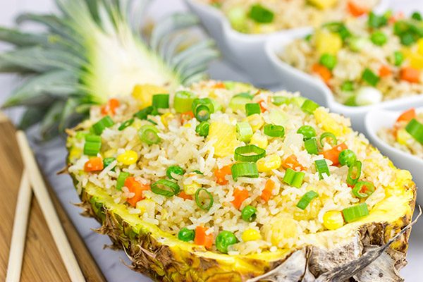 This Pineapple Fried Rice features just a touch of sweetness from the fresh pineapple...and it's seriously tasty!