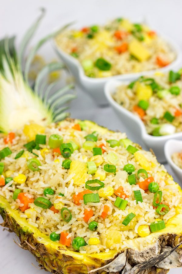 This Pineapple Fried Rice features just a touch of sweetness from the fresh pineapple...and it's seriously tasty!