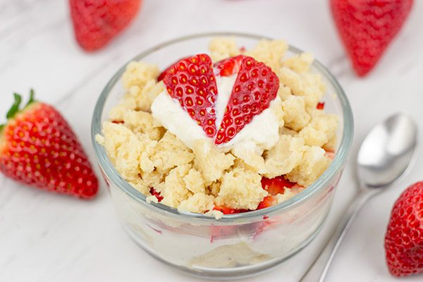 Craving a sweet treat, but don't want to make a whole cake? Go with this gluten-free Strawberry Shortcake for One!