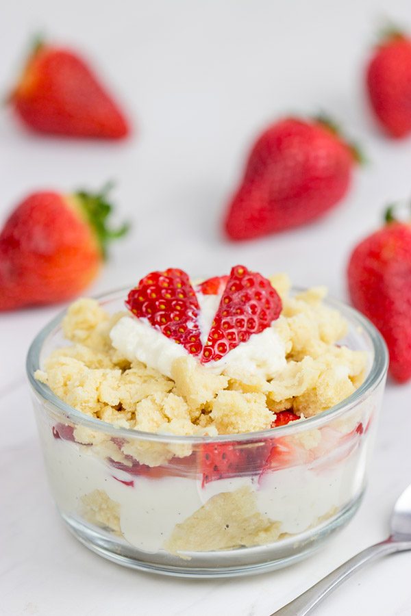 Craving a sweet treat, but don't want to make a whole cake? Go with this gluten-free Strawberry Shortcake for One!