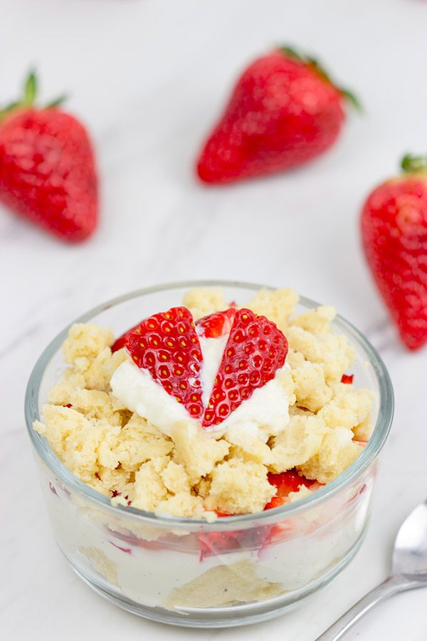 Craving a sweet treat, but don't want to make a whole cake? Go with this gluten-free Strawberry Shortcake for One!