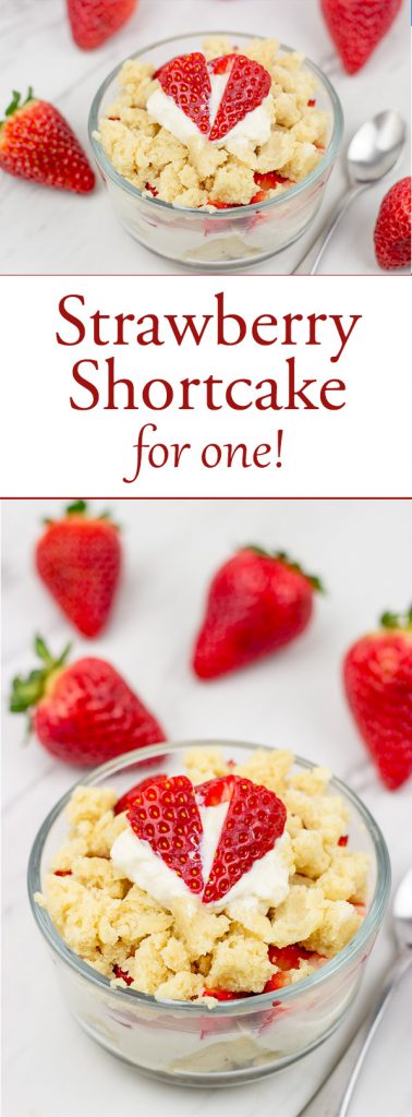 Craving a sweet treat, but don't want to make a whole cake? Go with this gluten-free Strawberry Shortcake for One!