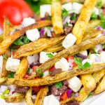 Loaded with feta, tomatoes and olives, these Baked Greek Fries make for one delicious appetizer!