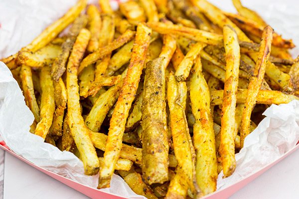 These Baked Seasoned Fries are an excellent side dish for burgers on the grill!