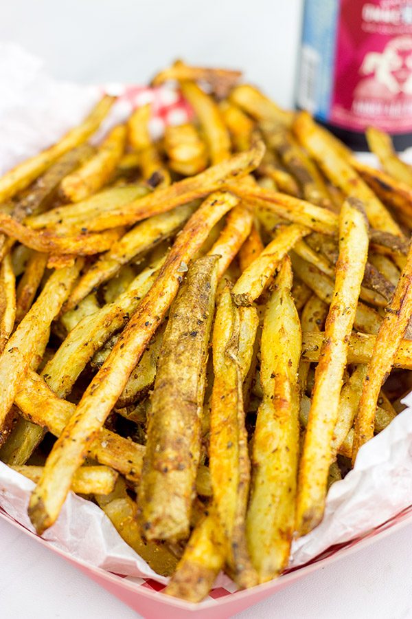 These Baked Seasoned Fries are an excellent side dish for burgers on the grill!
