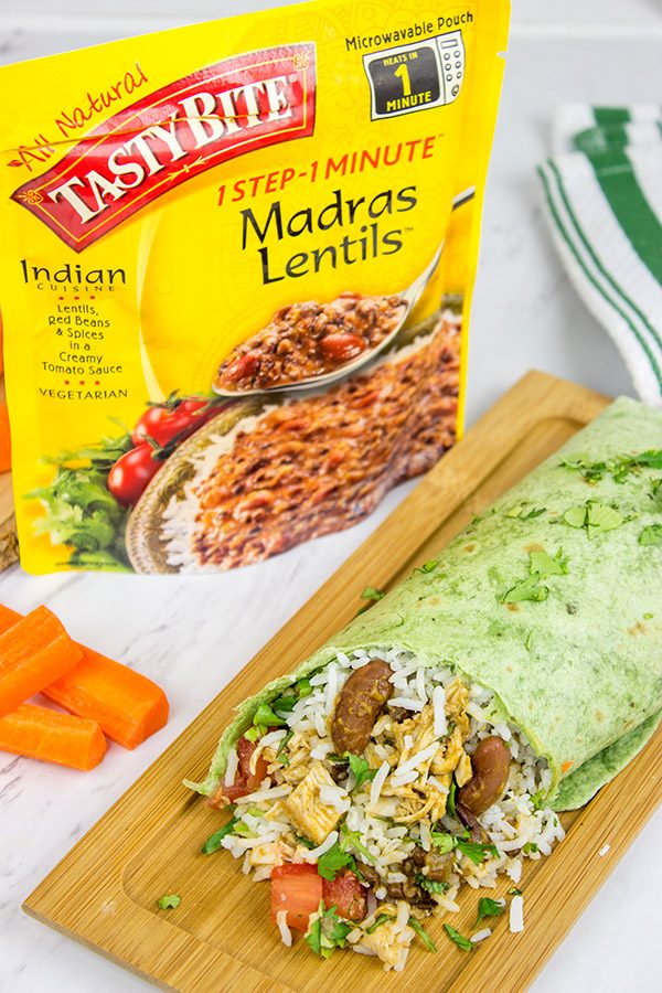 These Coconut Rice and Madras Lentils Burritos are easy to make and packed with flavor!