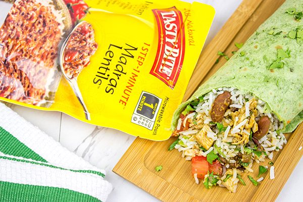 These Coconut Rice and Madras Lentils Burritos are easy to make and packed with flavor!