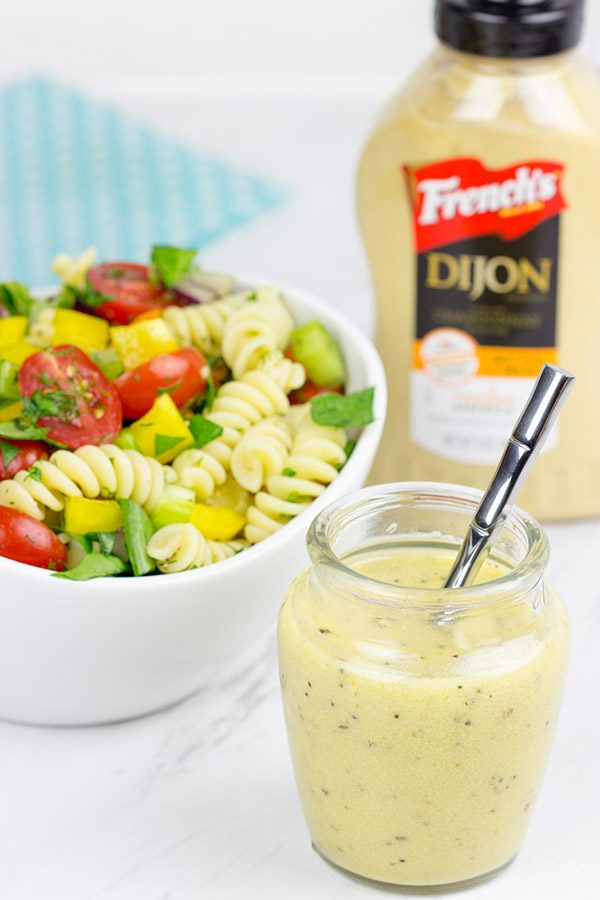 This Confetti Pasta Salad with Lemon Dijon Dressing is the perfect side dish for summer entertaining!