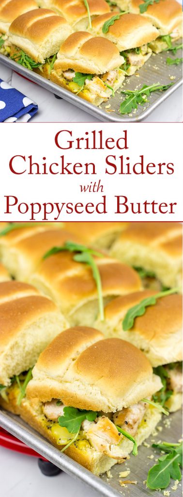Looking for an easy and tasty summer picnic recipe? These Grilled Chicken Sliders with Poppyseed Butter are a favorite!