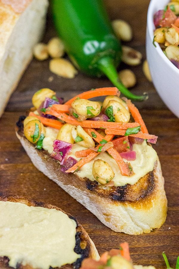This Masala Hummus Toast is a unique summer appetizer that will have everyone coming back for more!