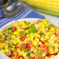 This Mexican Creamed Corn is a fun and easy side dish...perfect for summer evenings on the back porch!