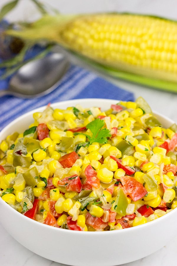 This Mexican Creamed Corn is a fun and easy side dish...perfect for summer evenings on the back porch!