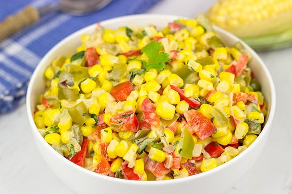 This Mexican Creamed Corn is a fun and easy side dish...perfect for summer evenings on the back porch!