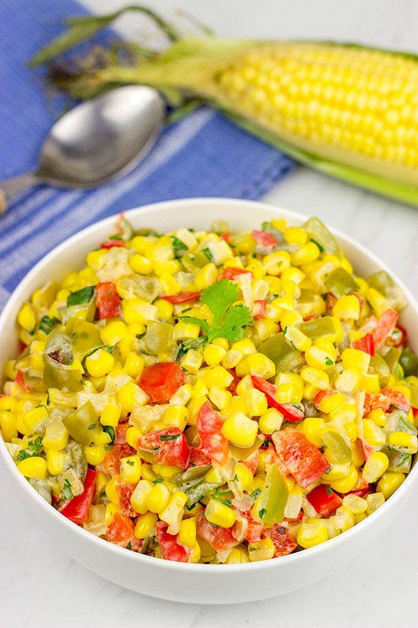 This Mexican Creamed Corn is a fun and easy side dish...perfect for summer evenings on the back porch!