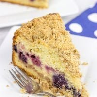 This Mixed Berry Coffee Cake is loaded with blueberries and raspberries for a tasty morning (or night) treat!