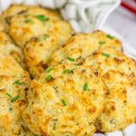 Grab some sharp cheddar and make up a quick batch of these Cheddar Chive Drop Biscuits for dinner tonight!