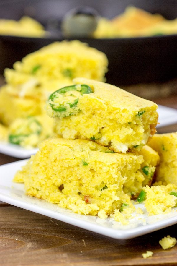 Welcome in the cooler weather with a batch of this Cheese Stuffed Jalapeno Cornbread!