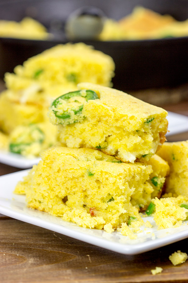 Welcome in the cooler weather with a batch of this Cheese Stuffed Jalapeno Cornbread!