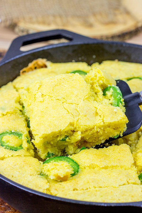 Welcome in the cooler weather with a batch of this Cheese Stuffed Jalapeno Cornbread!