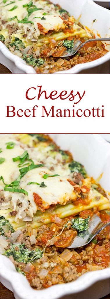 This Cheesy Beef Manicotti is a tasty comfort food dinner...perfect for chilly nights!