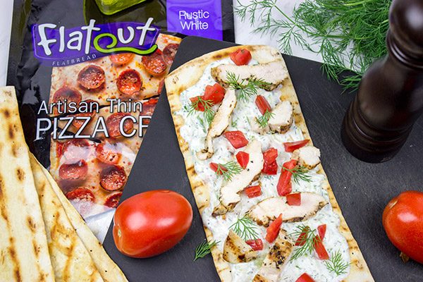 These Grilled Chicken Souvlaki Flatbreads are great for summer appetizers or a light dinner on the back porch!
