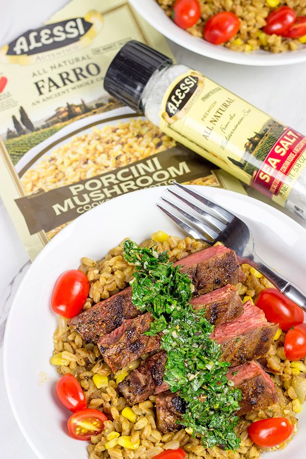 Looking for a delicious summer meal? This Grilled Flank Steak with Porcini Mushroom Pilaf will make you look like a superstar chef!