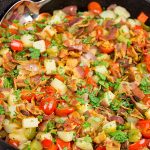 Pull out that cast iron skillet and whip up a batch of these Skillet Potatoes with Bacon and Cherry Tomatoes!