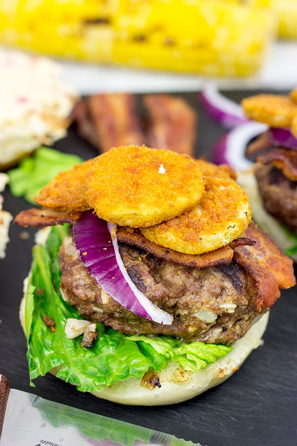 This Southern Burger features both pimento cheese and fried pickles, and it's one delicious way to celebrate summer!