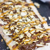 This Chocolate Almond Flatbread is a fun way to end the night on a sweet note!