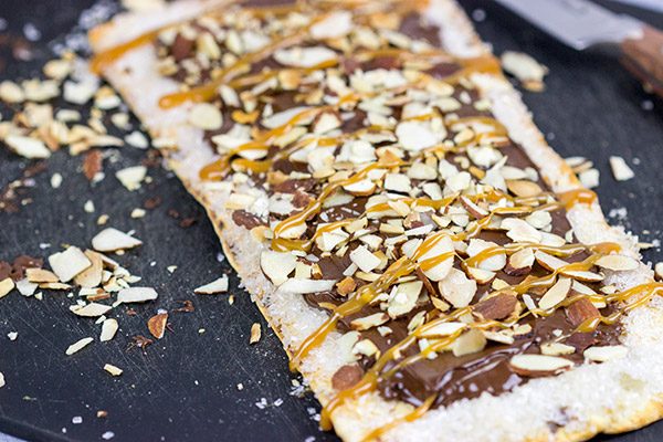 This Chocolate Almond Flatbread is a fun way to end the night on a sweet note!