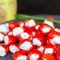 These Goat Cheese and Chive Stuffed Piquante Peppers are loaded with flavor, and they're a great summer appetizer!
