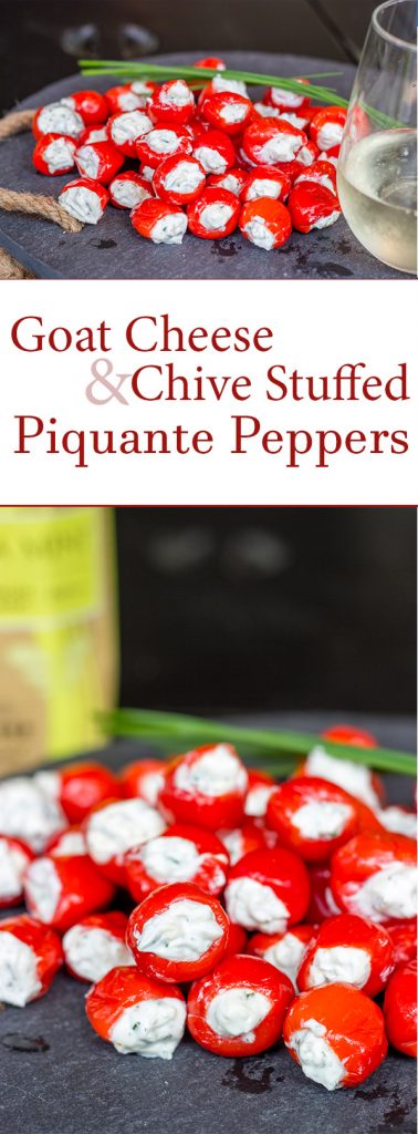 These Goat Cheese and Chive Stuffed Piquante Peppers are loaded with flavor, and they're a great summer appetizer!