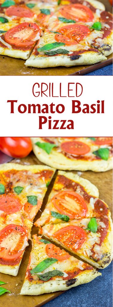 It's summer! Fire up the grill and make this Grilled Tomato Basil Pizza for dinner this weekend!
