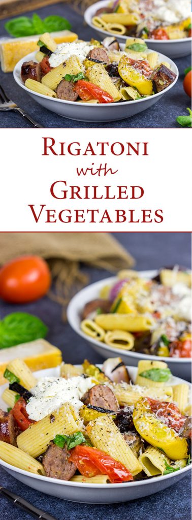 This Rigatoni with Grilled Vegetables is packed with fresh summer veggies! It tastes like summer on a plate!