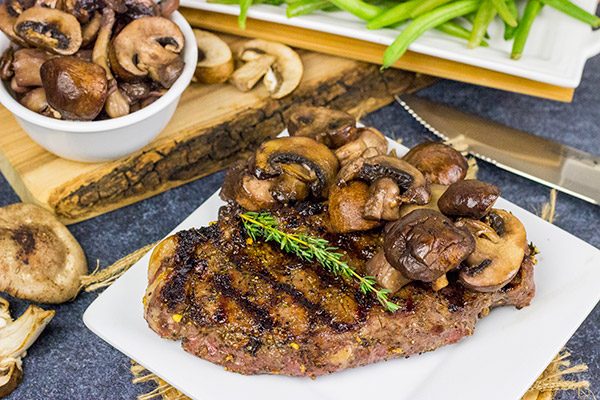 Celebrating a special occasion?  Or maybe just happy that it's Friday?  Try grilling up this Porcini Rubbed Steak with Sauteed Mushrooms for dinner tonight!