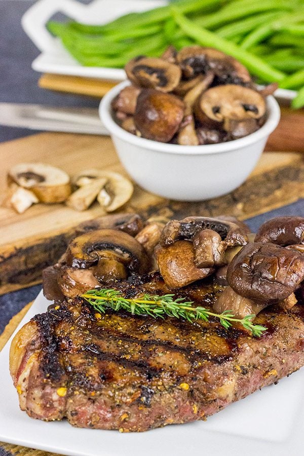 Celebrating a special occasion?  Or maybe just happy that it's Friday?  Try grilling up this Porcini Rubbed Steak with Sauteed Mushrooms for dinner tonight!