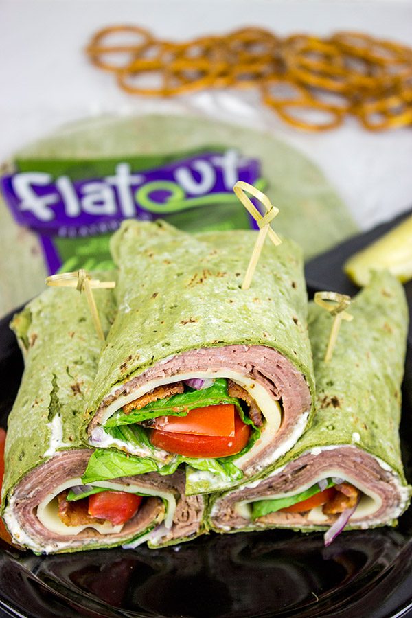 Pack a delicious lunch with these Roast Beef and Swiss Wraps with Horseradish Mayo!  Your coworkers and classmates will be jealous!
