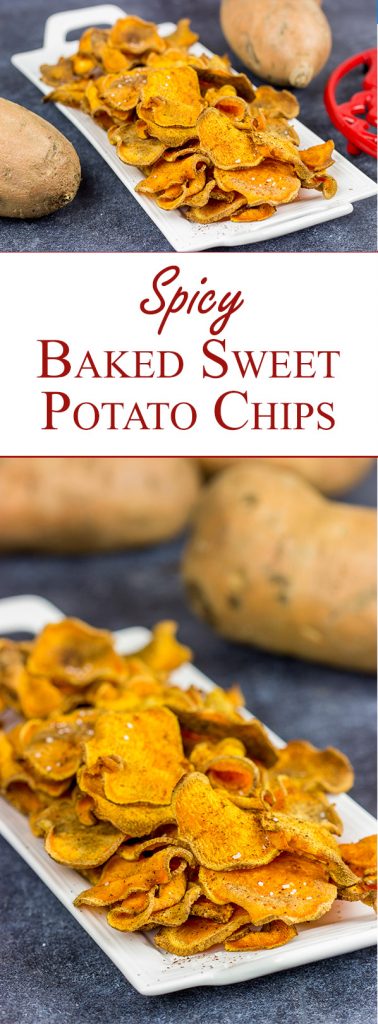 Looking for a fun snack idea? These Spicy Baked Sweet Potato Chips are sure to be a hit!
