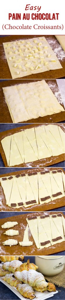 These Easy Pain au Chocolat (Chocolate-filled Croissants) are the perfect holiday treat for breakfast, dessert...or both!