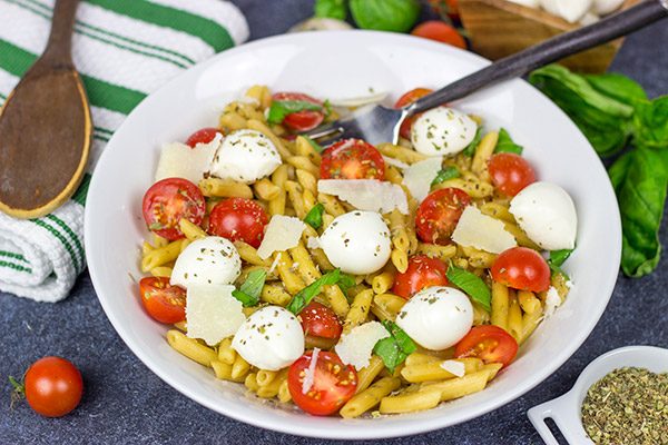 This Quick Caprese Pasta is loaded with flavor...and it's ready in just 10 minutes!