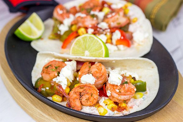 These Shrimp Fajitas with Corn and Bell Peppers make for one tasty dinner!
