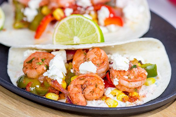 These Shrimp Fajitas with Corn and Bell Peppers make for one tasty dinner!