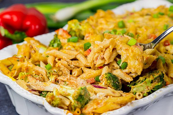 This Spicy Chipotle Chicken Pasta Bake is the perfect comforting dinner for a cool Fall or Winter evening!