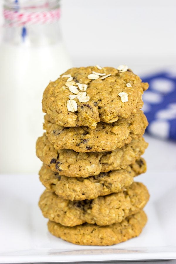 These Whole Wheat Oatmeal Raisin Cookies feature crispy edges and a chewy center...just the way oatmeal raisin cookies should be!