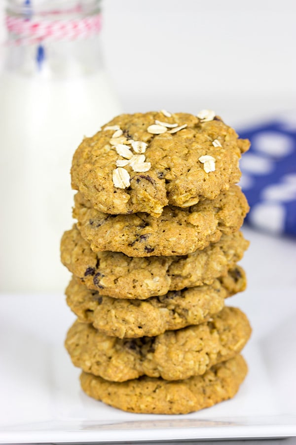 These Whole Wheat Oatmeal Raisin Cookies feature crispy edges and a chewy center...just the way oatmeal raisin cookies should be!